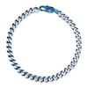 Thumbnail Image 4 of 5.0mm Foxtail Chain Bracelet in Solid Stainless Steel  and Blue IP - 8.5"