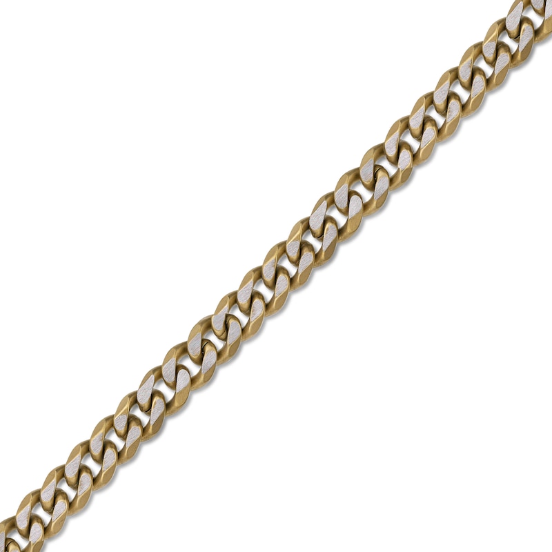 Men's 8.0mm Multi-Finish Curb Chain Necklace in Solid Stainless Steel  and Yellow IP - 20"