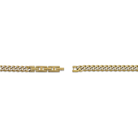 Men's 8.0mm Multi-Finish Curb Chain Necklace in Solid Stainless Steel and Yellow IP