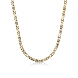 Men's 8.0mm Multi-Finish Curb Chain Necklace in Solid Stainless Steel  and Yellow IP - 22"