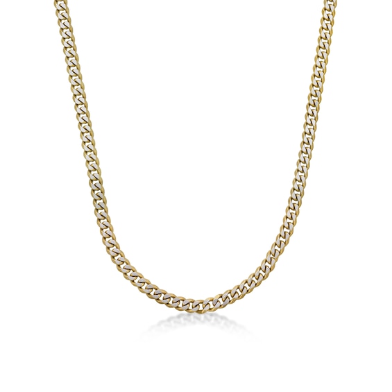 Men's 8.0mm Multi-Finish Curb Chain Necklace in Solid Stainless Steel and Yellow IP - 22"
