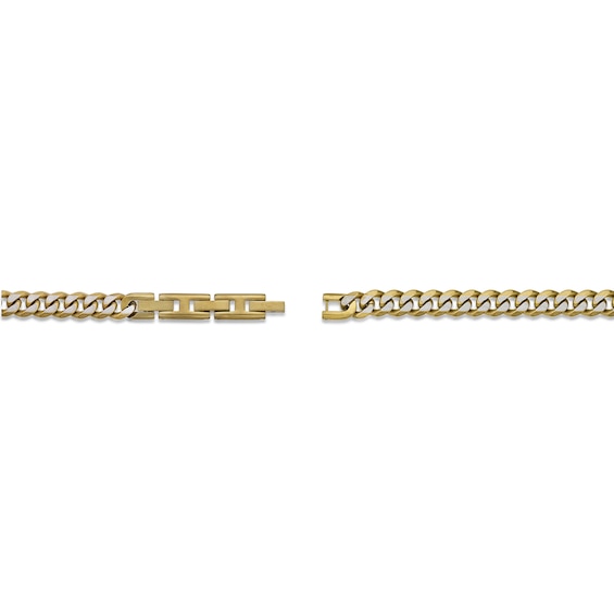 Men's 8.0mm Multi-Finish Curb Chain Necklace in Solid Stainless Steel and Yellow IP - 22"