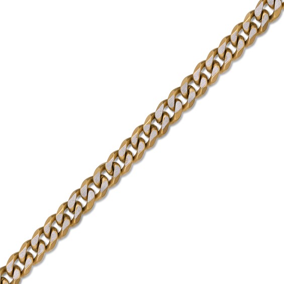 Men's 8.0mm Multi-Finish Curb Chain Necklace in Solid Stainless Steel and Yellow IP - 24"