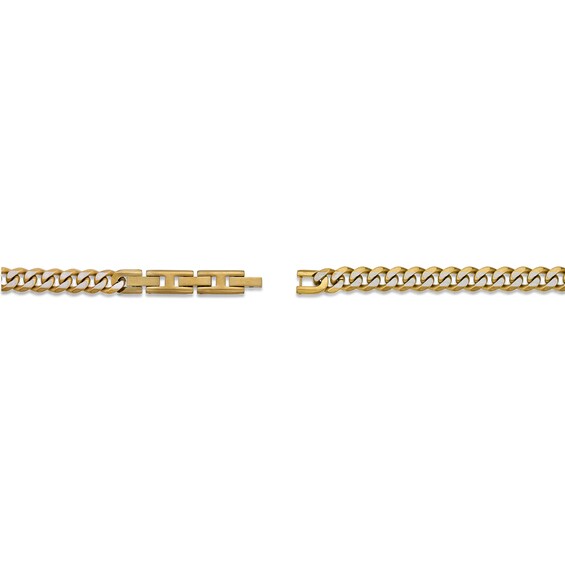 Men's 8.0mm Multi-Finish Curb Chain Necklace in Solid Stainless Steel and Yellow IP - 24"