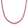 Thumbnail Image 1 of Men's 5.0mm Franco Chain Necklace in Solid Stainless Steel  with Red Acrylic - 22"