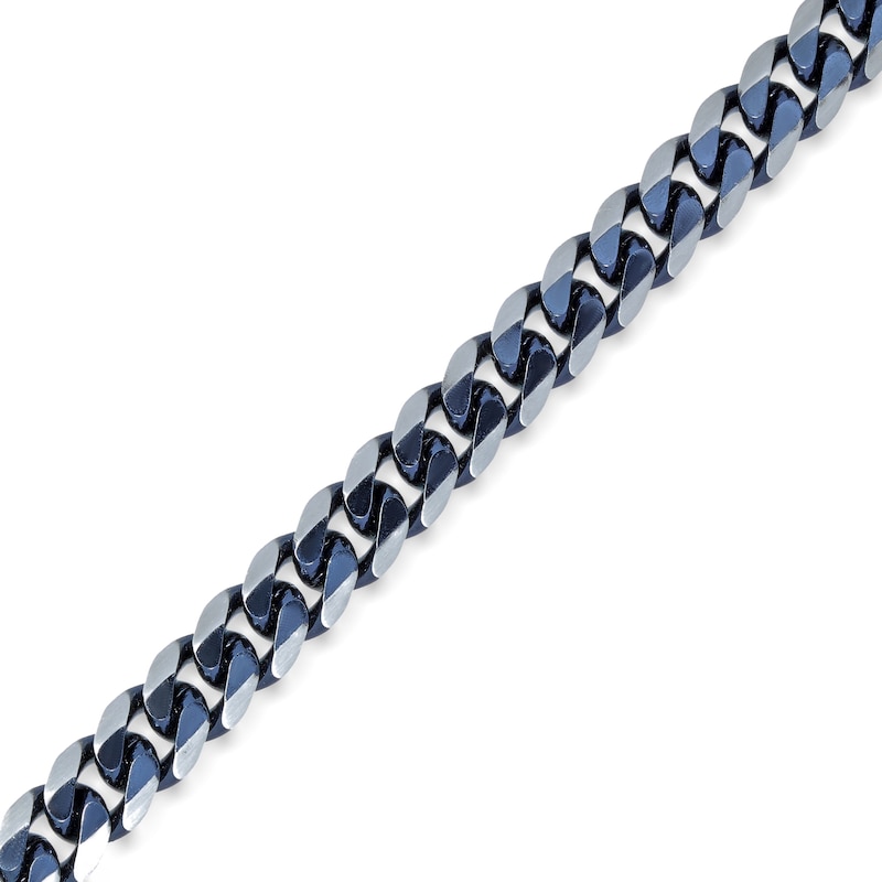 Main Image 2 of Men's 8.0mm Curb Chain Necklace in Solid Stainless Steel  and Gunmetal Grey IP - 20"