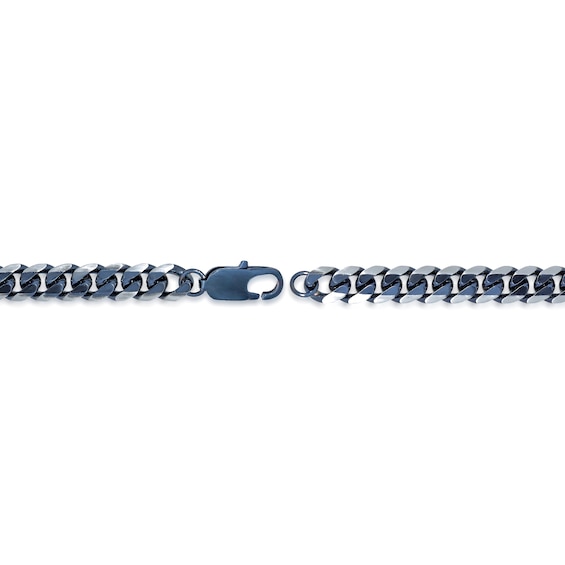 Men's 8.0mm Curb Chain Necklace in Solid Stainless Steel and Gunmetal Grey IP - 20"