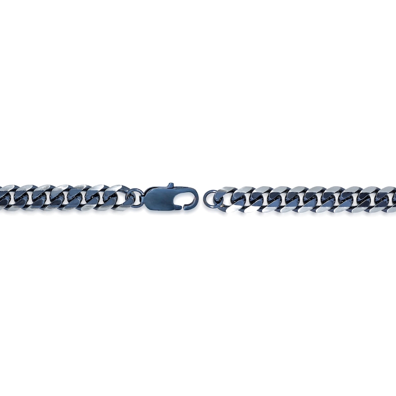 Main Image 3 of Men's 8.0mm Curb Chain Necklace in Solid Stainless Steel  and Gunmetal Grey IP - 20"