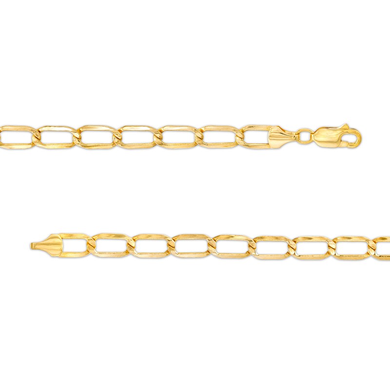 6.4mm Open Oval-Shaped Curb Chain Bracelet in Hollow 14K Gold - 7.5"