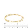 Thumbnail Image 4 of 6.4mm Open Oval-Shaped Curb Chain Bracelet in Hollow 14K Gold - 7.5"