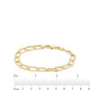 Thumbnail Image 3 of 6.4mm Open Oval-Shaped Curb Chain Bracelet in Hollow 14K Gold - 7.5"