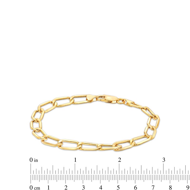 Main Image 4 of 6.4mm Open Oval-Shaped Curb Chain Bracelet in Hollow 14K Gold - 7.5"