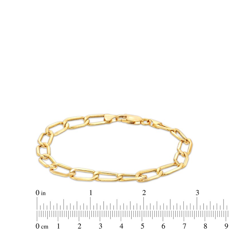 6.4mm Open Oval-Shaped Curb Chain Bracelet in Hollow 14K Gold - 7.5"