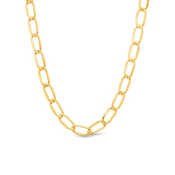5.4mm Open Oval-Shaped Curb Chain Necklace in Hollow 14K Gold - 20"