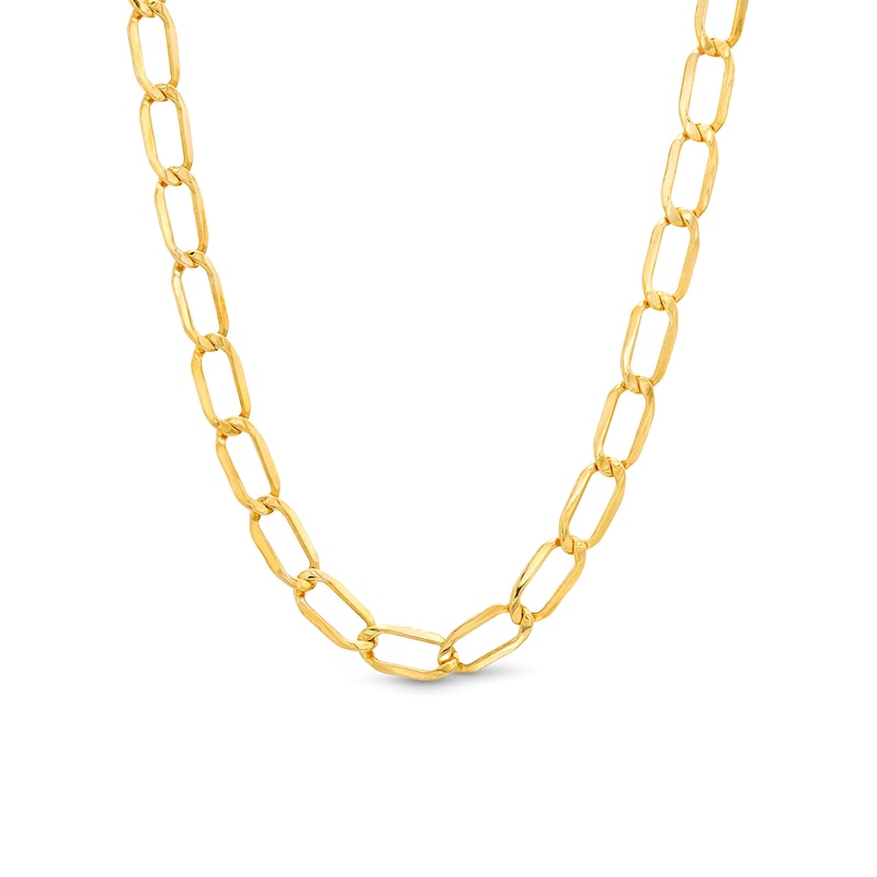 Main Image 1 of 5.4mm Open Oval-Shaped Curb Chain Necklace in Hollow 14K Gold - 20"