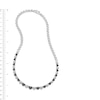 Thumbnail Image 4 of 1/10 CT. T.W. Black and White Diamond Beaded Graduated Alternating Hearts Necklace in Sterling Silver and Black Resin