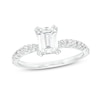 Thumbnail Image 0 of 1-1/4 CT. T.W. Radiant-Cut Diamond Pavé Graduated Shank Engagement Ring in 14K White Gold
