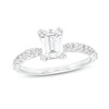 Thumbnail Image 1 of 1-1/4 CT. T.W. Radiant-Cut Diamond Pavé Graduated Shank Engagement Ring in 14K White Gold