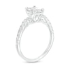 Thumbnail Image 2 of 1-1/4 CT. T.W. Radiant-Cut Diamond Pavé Graduated Shank Engagement Ring in 14K White Gold