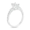 Thumbnail Image 2 of 1-1/4 CT. T.W. Radiant-Cut Diamond Pavé Graduated Shank Engagement Ring in 14K White Gold