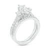Thumbnail Image 3 of 1-5/8 CT. T.W. Marquise and Round Diamond Three Stone Vintage-Style Bridal Set in 14K White Gold