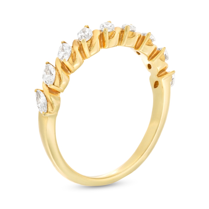 Main Image 3 of 1/3 CT. T.W. Marquise Diamond Slant Nine Stone "S" Anniversary Band in 14K Gold