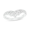 Thumbnail Image 1 of 1/2 CT. T.W. Pear-Shaped, Marquise and Round Diamond Beaded Crown Contour Anniversary Band in 14K White Gold