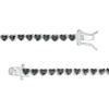 Thumbnail Image 3 of 1/10 CT. T.W. Black Diamond Beaded Hearts Link Line Bracelet in Sterling Silver and Black Resin - 7.25"