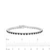 Thumbnail Image 4 of 1/10 CT. T.W. Black Diamond Beaded Hearts Link Line Bracelet in Sterling Silver and Black Resin - 7.25"