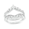 Thumbnail Image 1 of 3/4 CT. T.W. Pear-Shaped, Marquise and Round Diamond Double Crown Vintage-Style Solitaire Enhancer in 14K White Gold