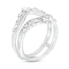 Thumbnail Image 2 of 3/4 CT. T.W. Pear-Shaped, Marquise and Round Diamond Double Crown Vintage-Style Solitaire Enhancer in 14K White Gold