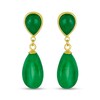 Thumbnail Image 3 of Pear-Shaped Jade Double Teardrop Earrings in Sterling Silver with 14K Gold Plate