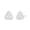 Thumbnail Image 1 of 1/3 CT. T.W. Rose-Cut Diamond Trio Pointed Frame Stud Earrings in 14K White Gold