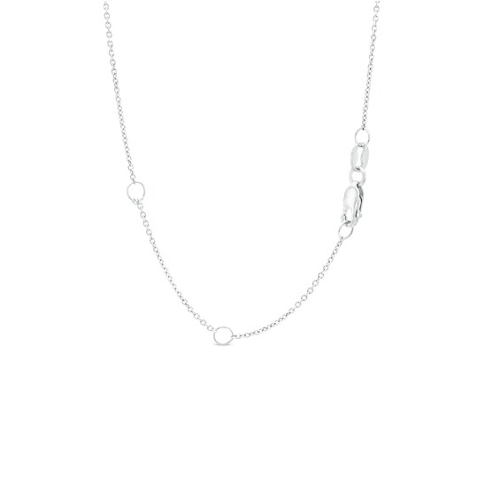Love Talks 1/8 CT. T.w. Diamond "Hope" Station Necklace in 10K White Gold