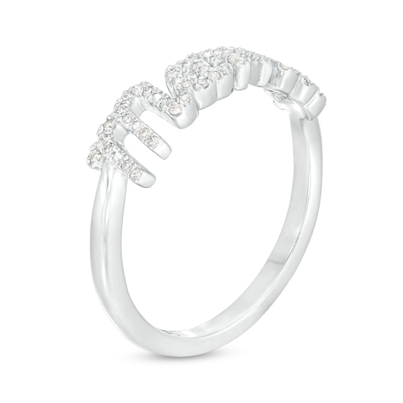 Love Talks 1/8 CT. T.W. Diamond "Mama" Ring in 10K White Gold