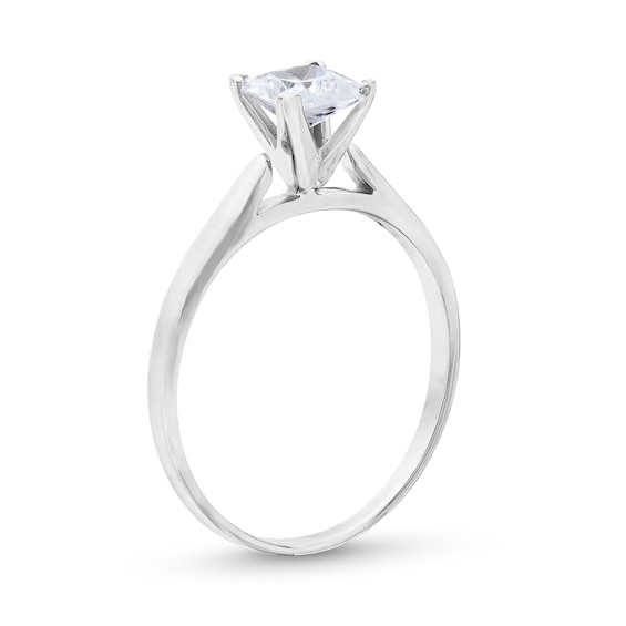 1/2 CT. Princess-Cut Diamond Solitaire Tapered Shank Engagement Ring in Platinum (I/I2)