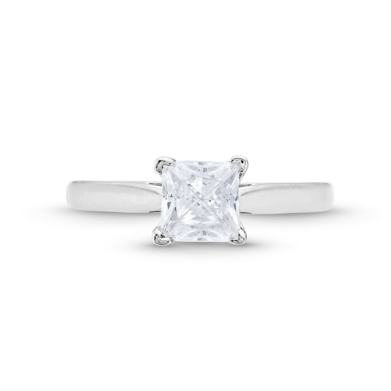 1/2 CT. Princess-Cut Diamond Solitaire Tapered Shank Engagement Ring in Platinum (I/I2)
