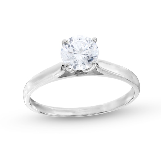 1 CT. Diamond Solitaire Tapered Shank Engagement Ring in Platinum (I/I2)