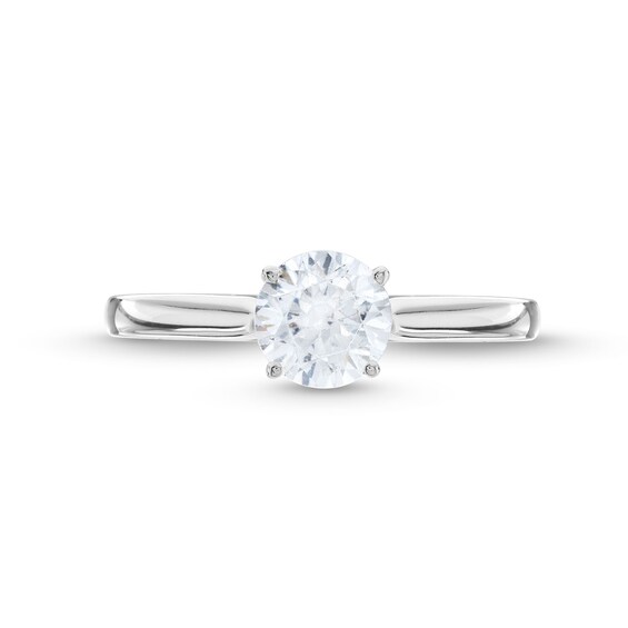 1 CT. Diamond Solitaire Tapered Shank Engagement Ring in Platinum (I/I2)