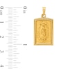Thumbnail Image 2 of Brushed-Finish "Our Lady of Guadalupe" Beaded Frame Textured Rectangular Necklace Charm in 14K Gold