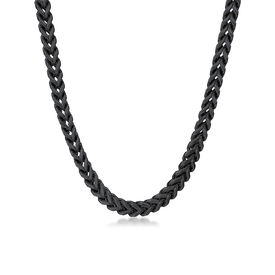 Men's 6.0mm Multi-Finish Foxtail Chain Necklace in Solid Stainless Steel with Black IP - 22"