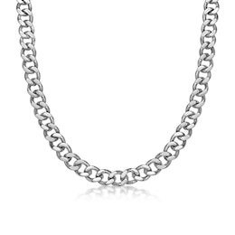 Men's 11.0mm Curb Chain Necklace in Solid Stainless Steel  - 20"