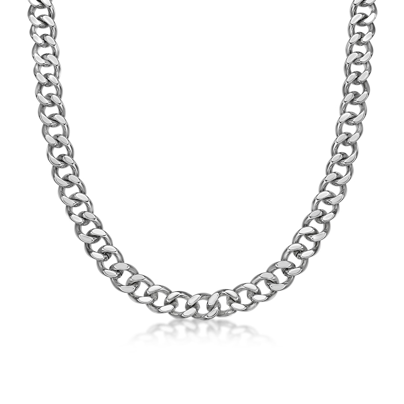 Main Image 1 of Men's 11.0mm Curb Chain Necklace in Solid Stainless Steel  - 20"