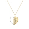 Thumbnail Image 1 of 1/10 CT. T.W. Diamond Alternating Beaded Frame Engravable Heart Pendant in Sterling Silver with 14K Gold Plate (3 Lines)