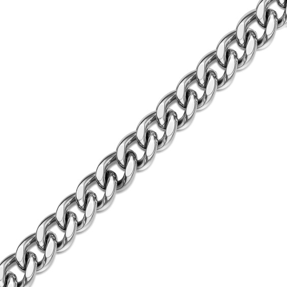 Men's 11.0mm Curb Chain Necklace in Solid Stainless Steel - 24"