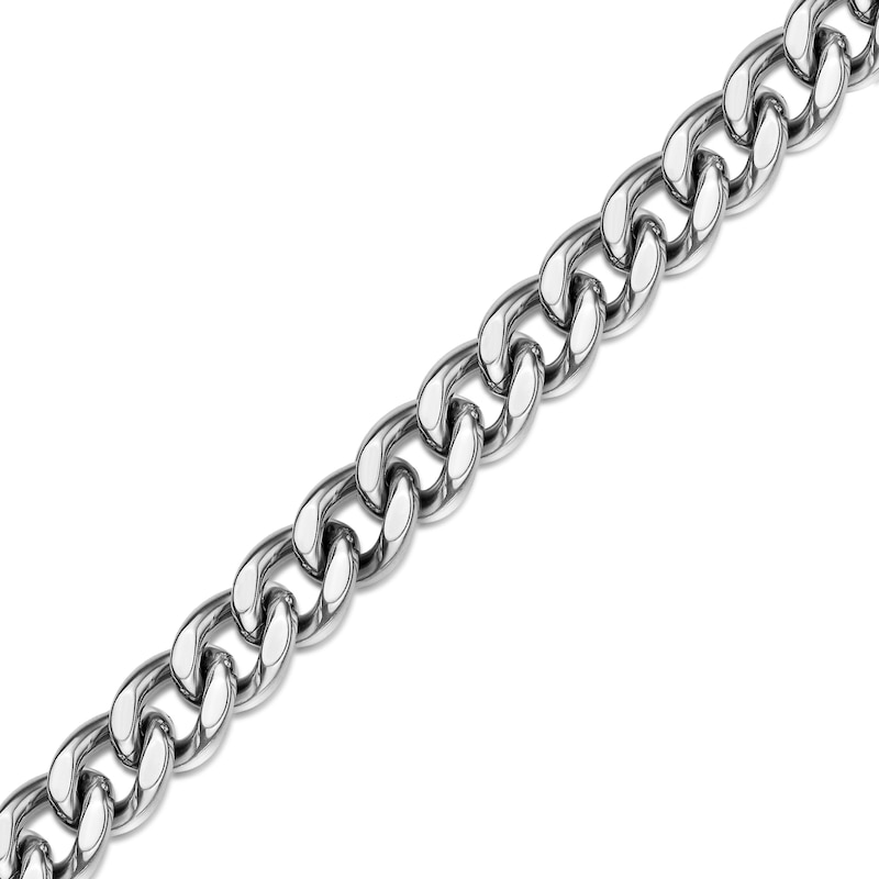 Main Image 2 of Men's 11.0mm Curb Chain Necklace in Solid Stainless Steel  - 24"