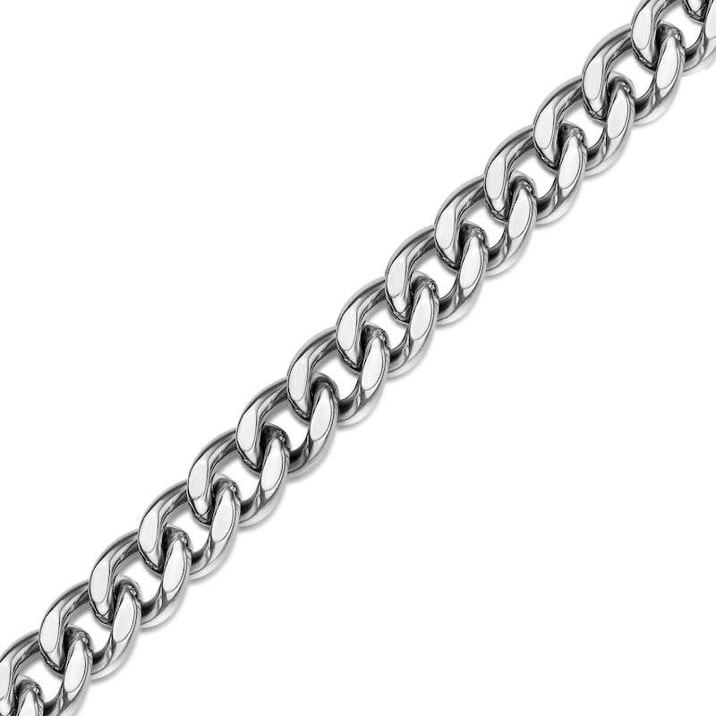 Main Image 2 of Men's 11.0mm Curb Chain Necklace in Solid Stainless Steel  - 30"