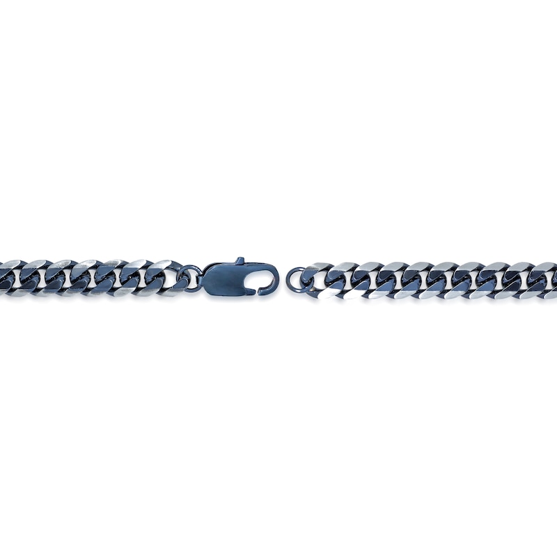 Men's 8.0mm Curb Chain Necklace in Solid Stainless Steel  and Gunmetal Grey IP - 22"