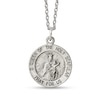 Thumbnail Image 1 of Men's Antique-Finish "Queen of the Holy Scapular" Textured Small Medallion Pendant in Sterling Silver