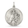 Thumbnail Image 1 of Men's Antique-Finish Our Lady of the Holy Scapular Textured Medallion Necklace Charm in Sterling Silver